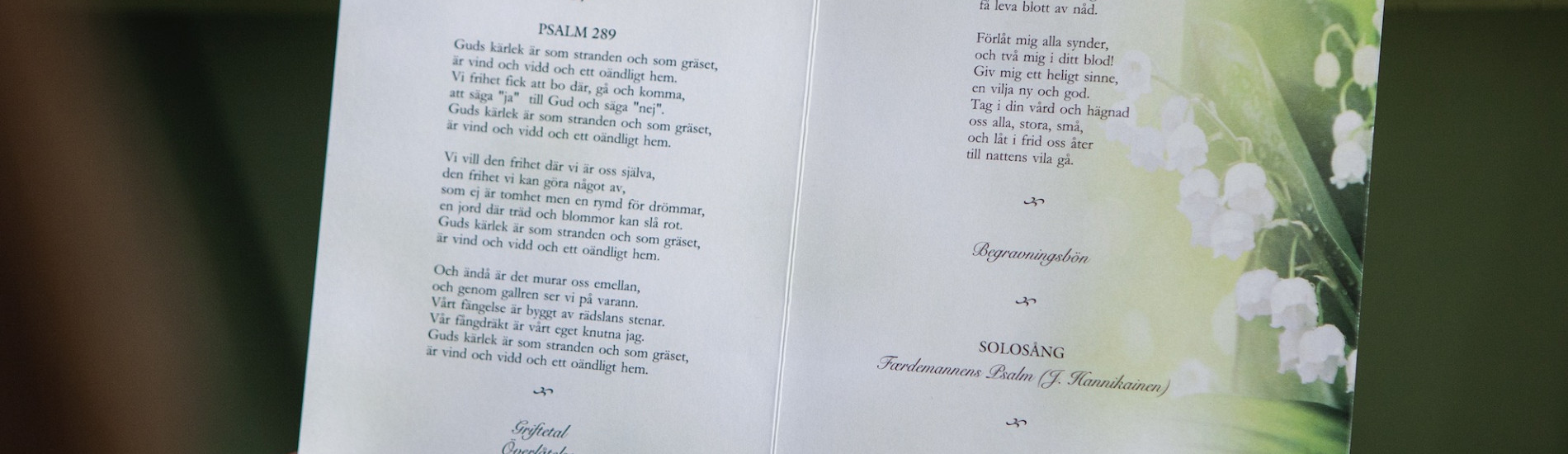 Programbald för begravning